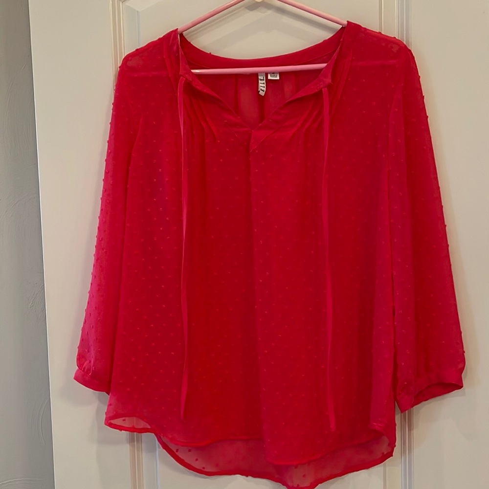 Elle coral sheer top